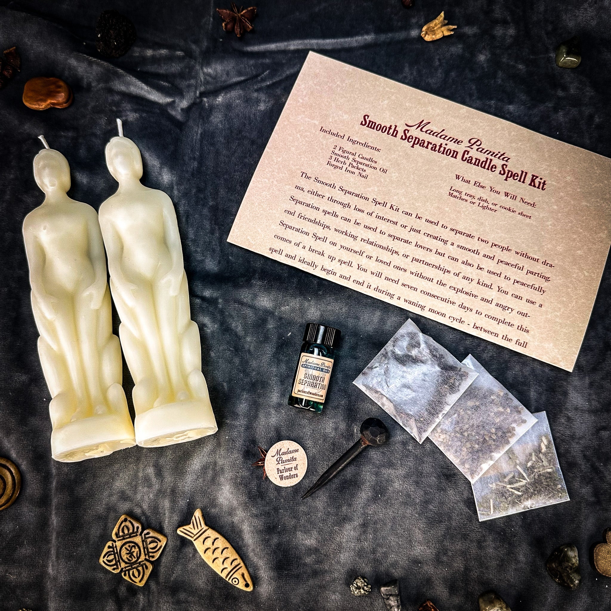 Smooth Separation Candle Spell Kit - Human/Human | Peaceful Parting by Parlour of Wonders
