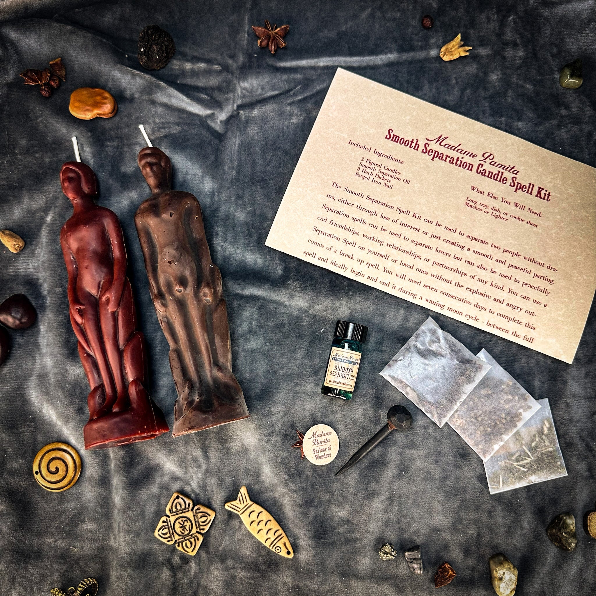 Smooth Separation Candle Spell Kit - Human/Male | Peaceful Parting by Parlour of Wonders