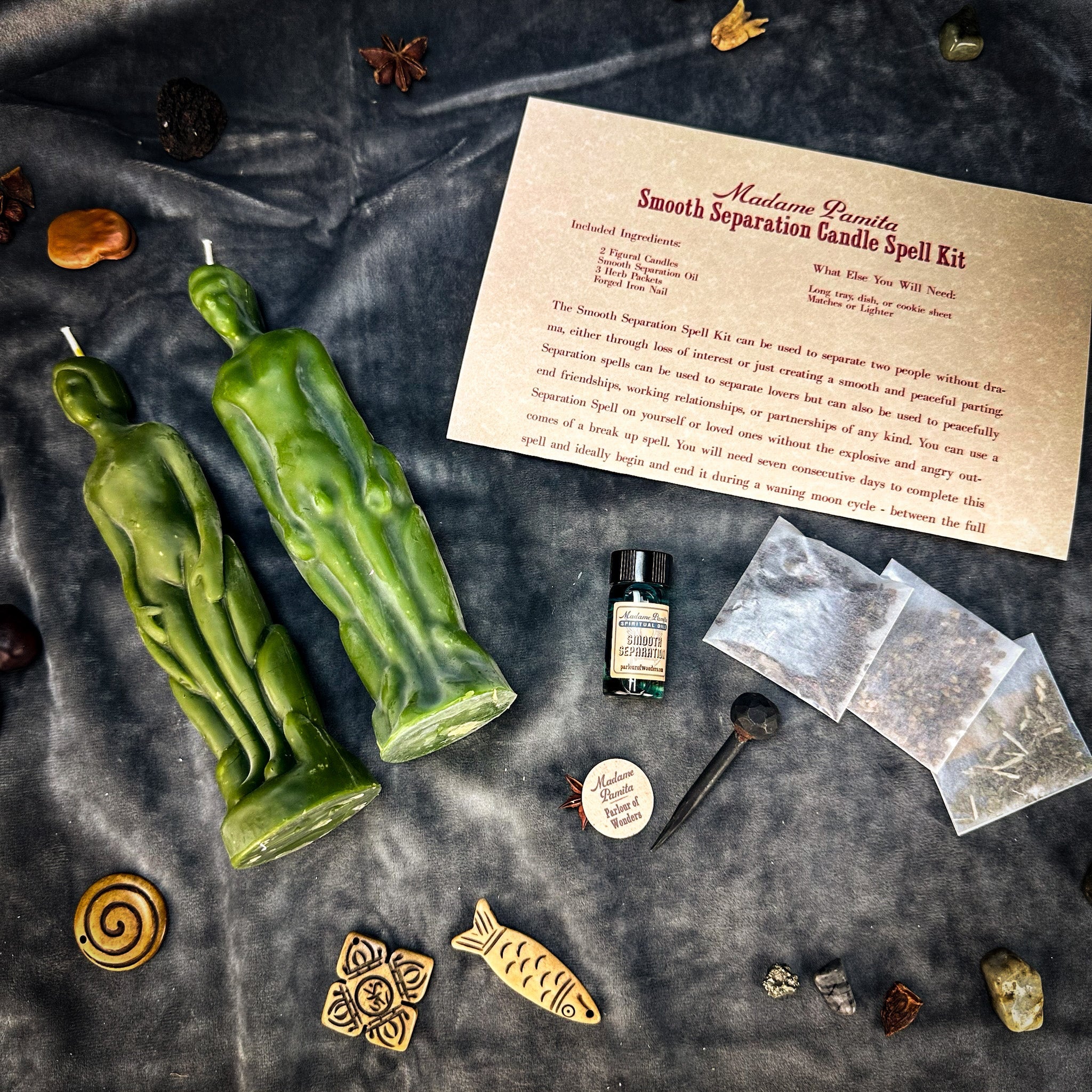 Smooth Separation Candle Spell Kit - Human/Male | Peaceful Parting by Parlour of Wonders