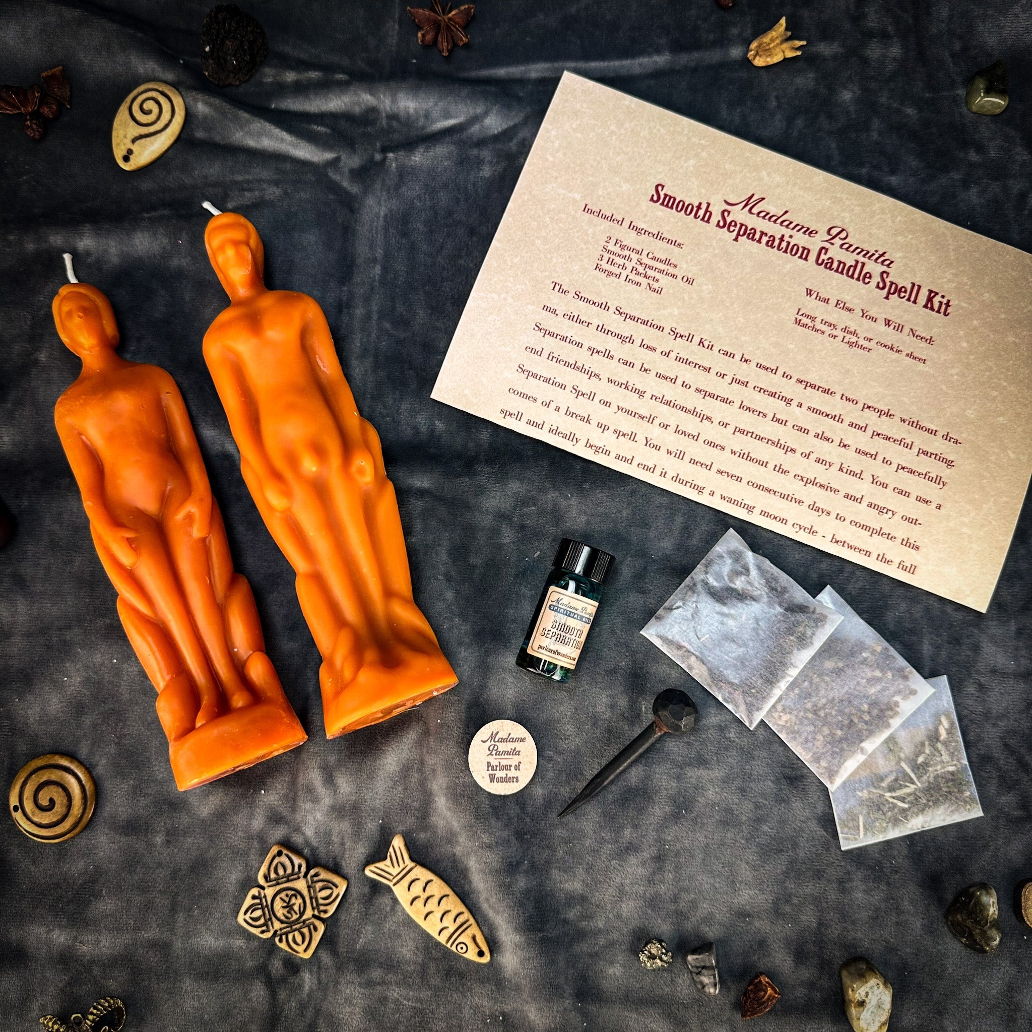 Smooth Separation Candle Spell Kit - Human/Male | Peaceful Parting by Parlour of Wonders
