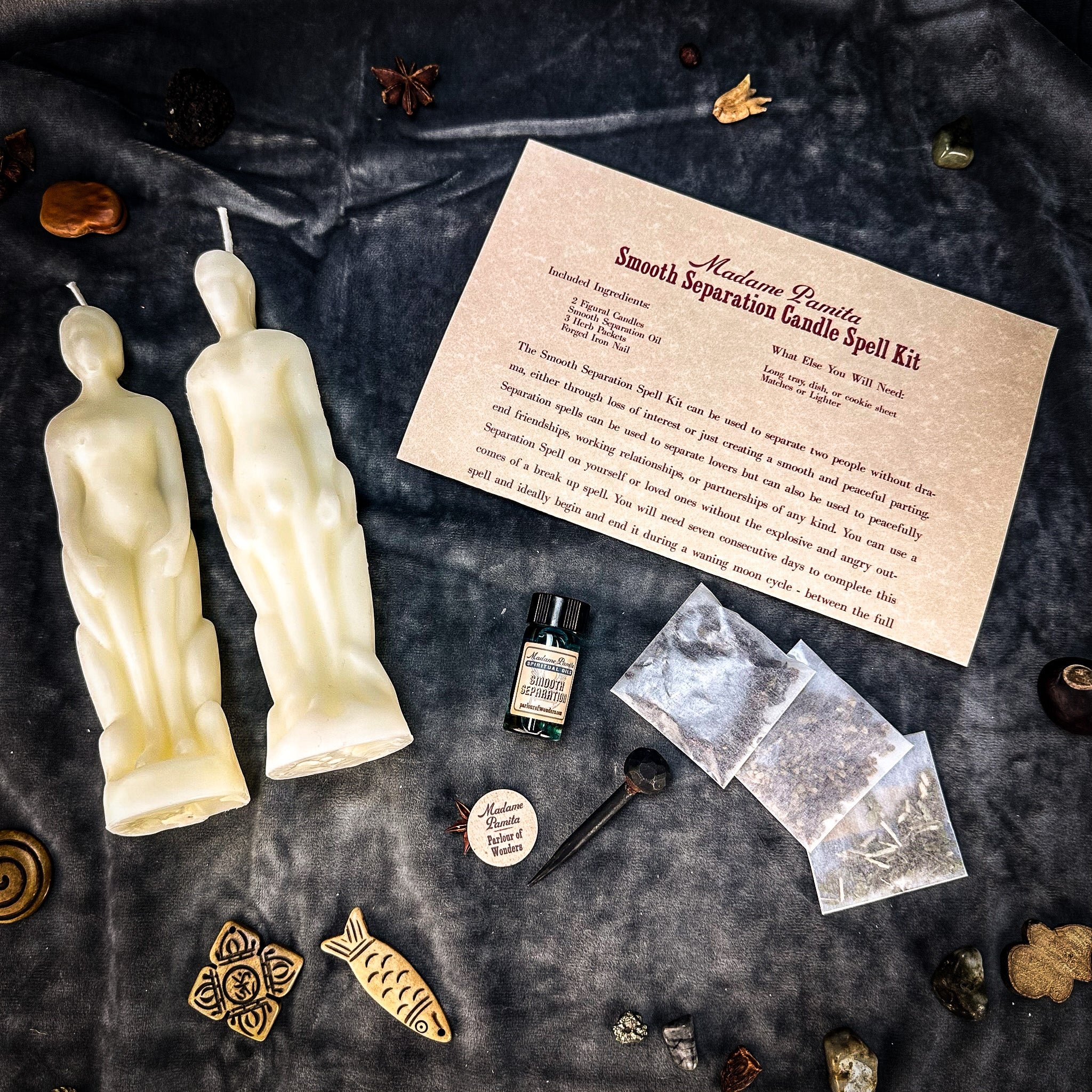 Smooth Separation Candle Spell Kit - Human/Male | Peaceful Parting by Parlour of Wonders