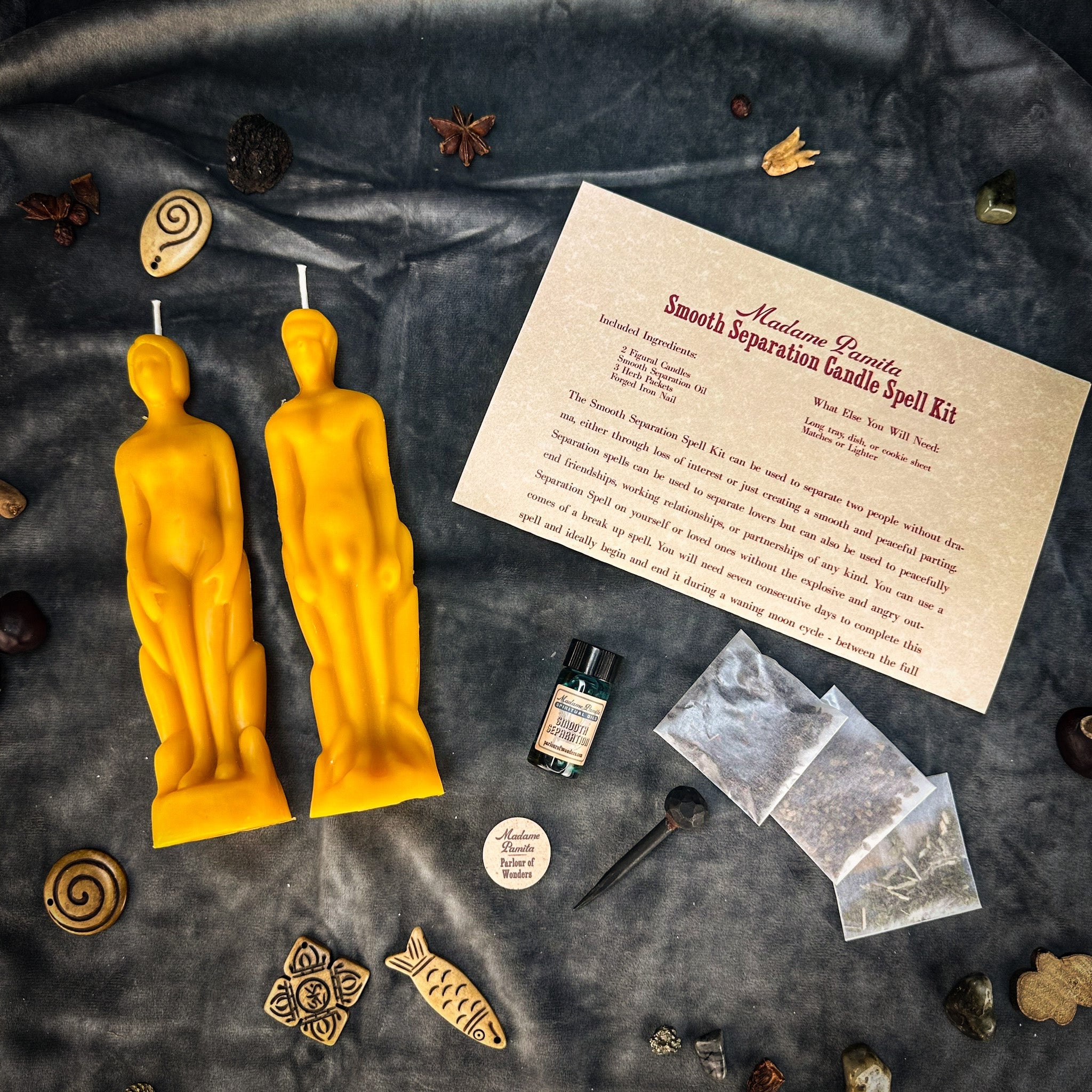 Smooth Separation Candle Spell Kit - Human/Male | Peaceful Parting by Parlour of Wonders