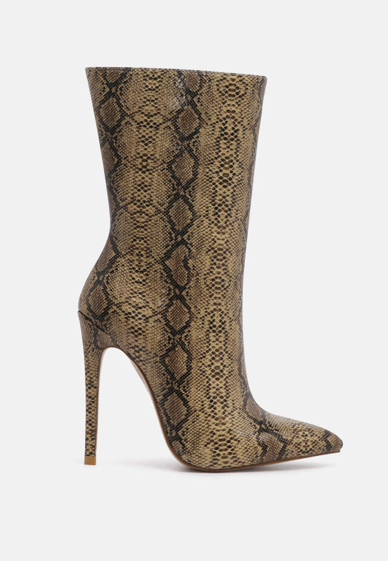 Micah Pointed Toe Stiletto High Ankle Boots by London Rag