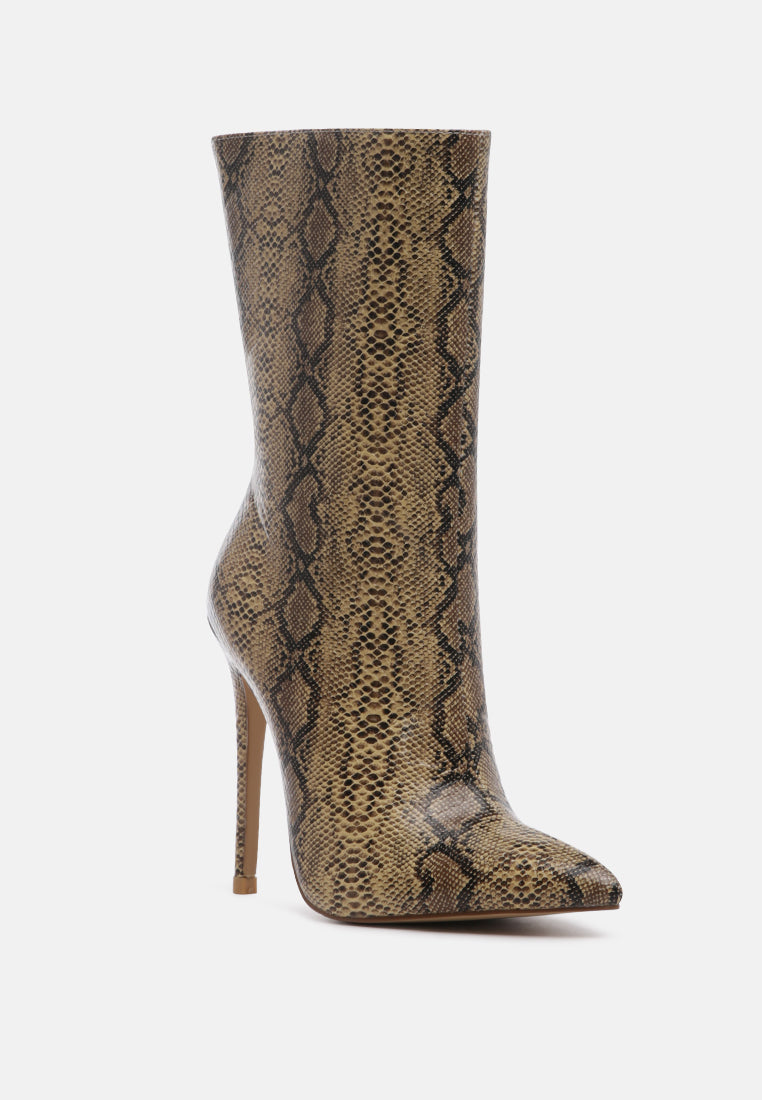 Micah Pointed Toe Stiletto High Ankle Boots by London Rag