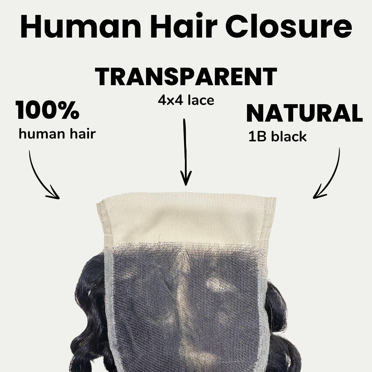 Spanish Wave 4x4 Transparent Lace Human Hair Closure by Private Label