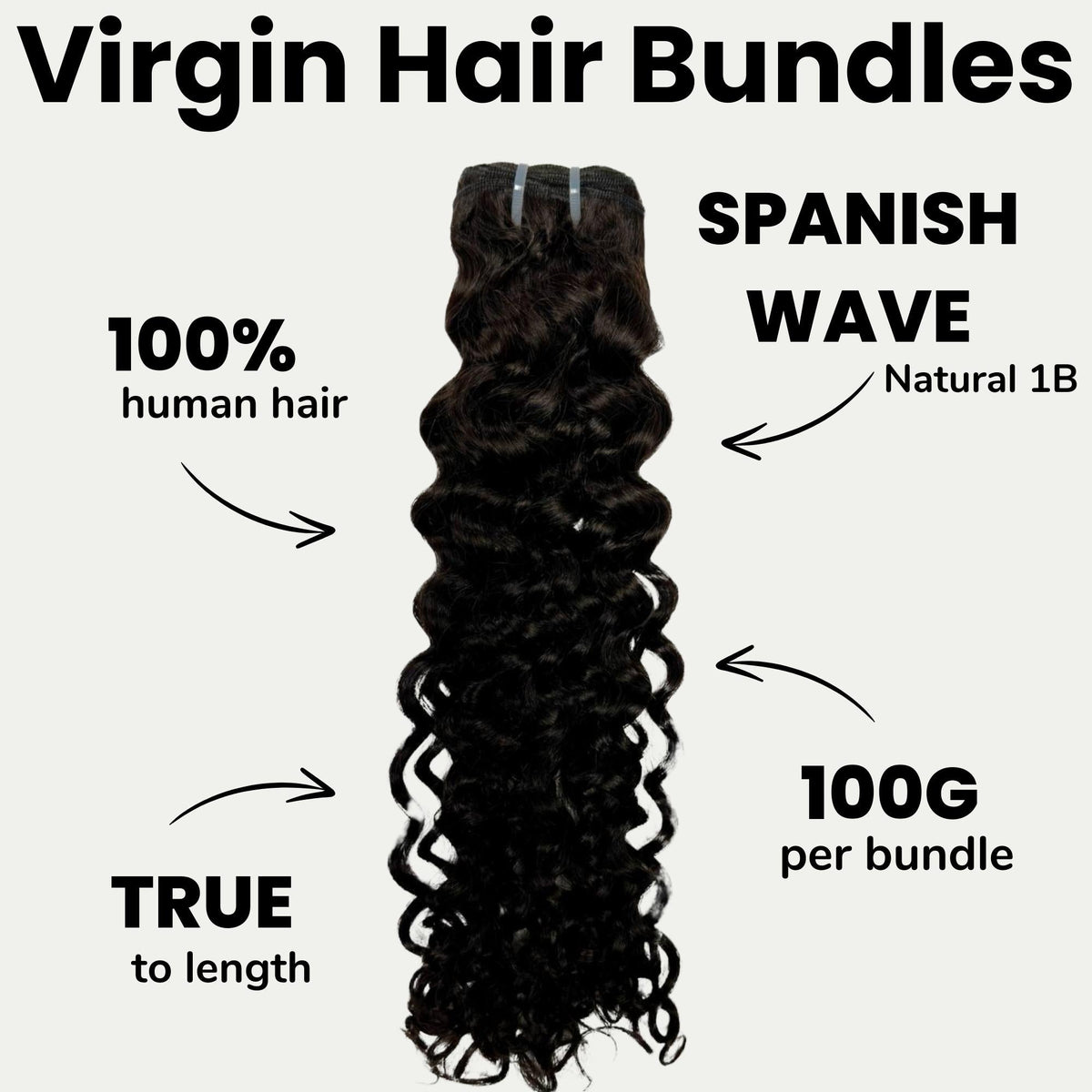 Spanish Wave 100% Human Hair Bundles by Private Label
