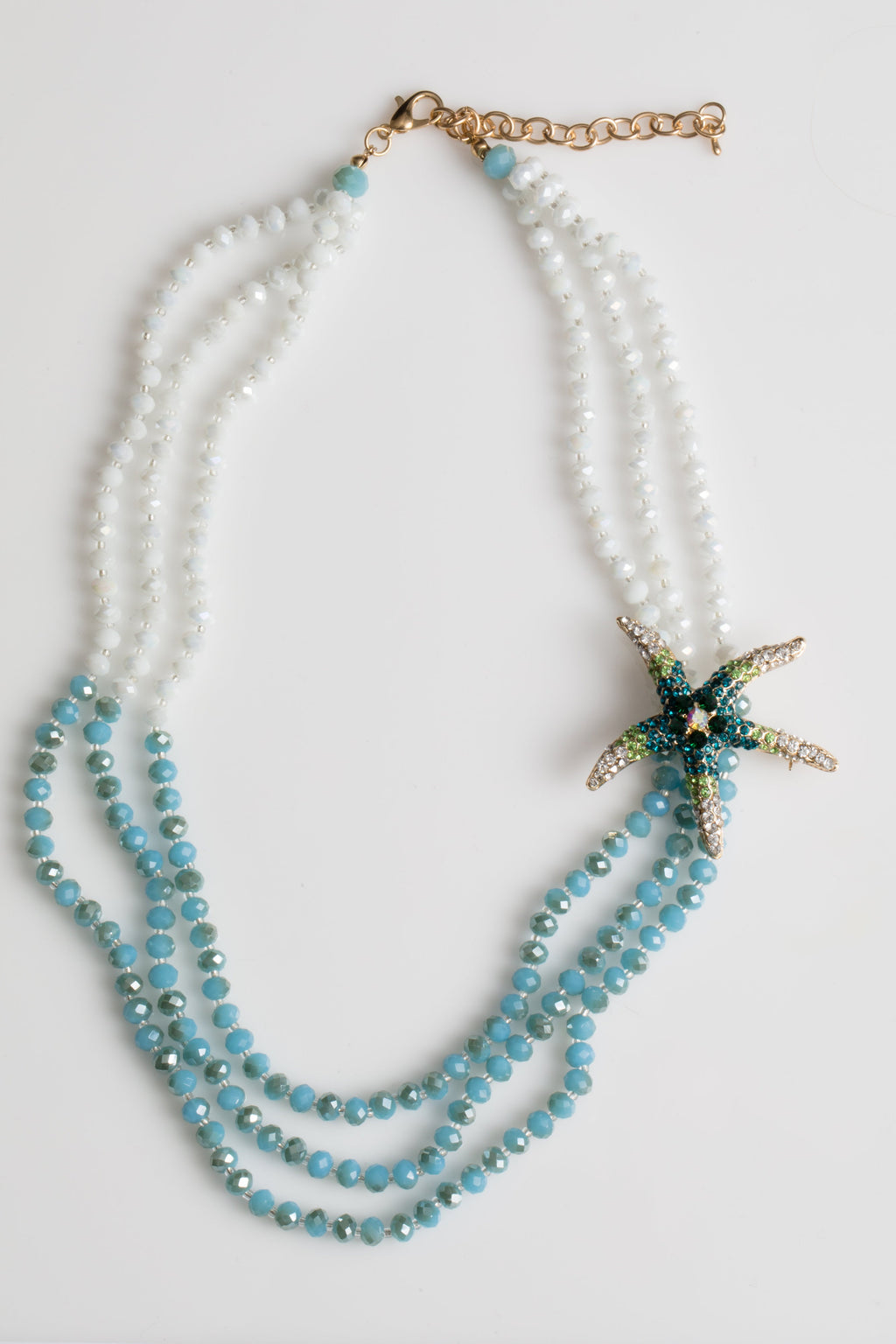 Ombré Jeweled Starfish Brooch by Jewelry Made by Me