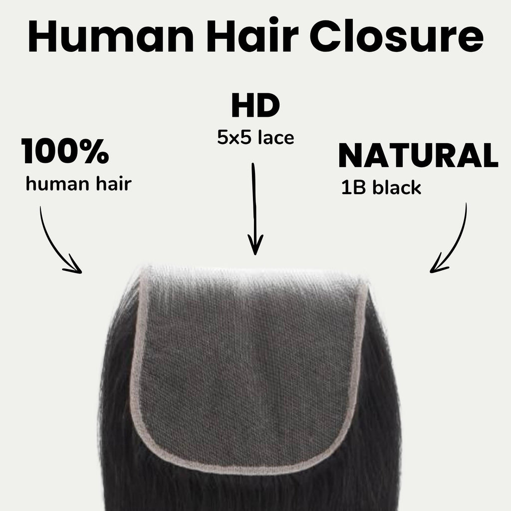 Straight 5x5 HD Lace Human Hair Closure by Private Label