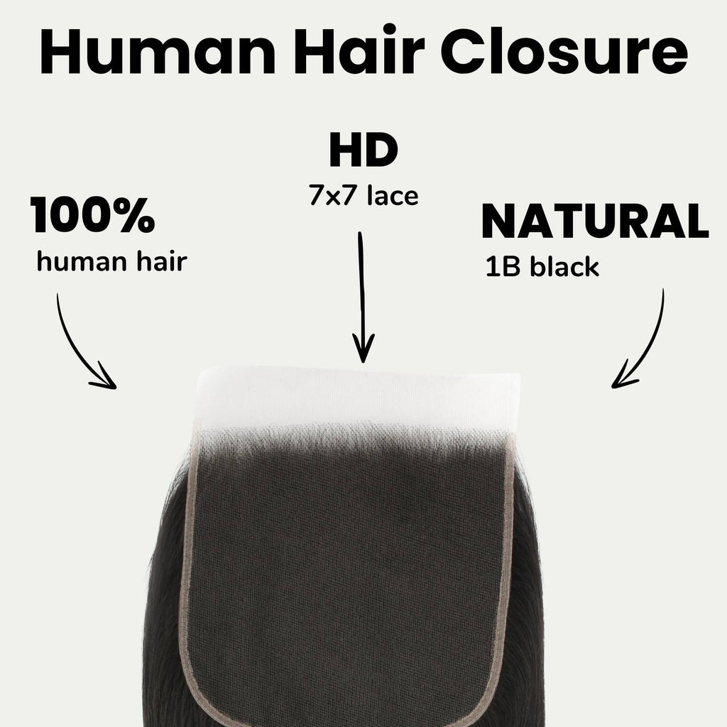 Straight 7x7 HD Lace Human Hair Closure by Private Label