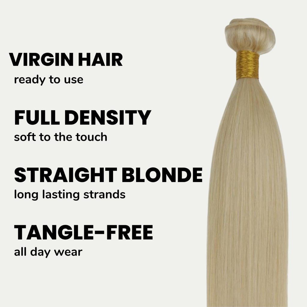 Straight Blonde 100% Human Hair Bundles by Private Label