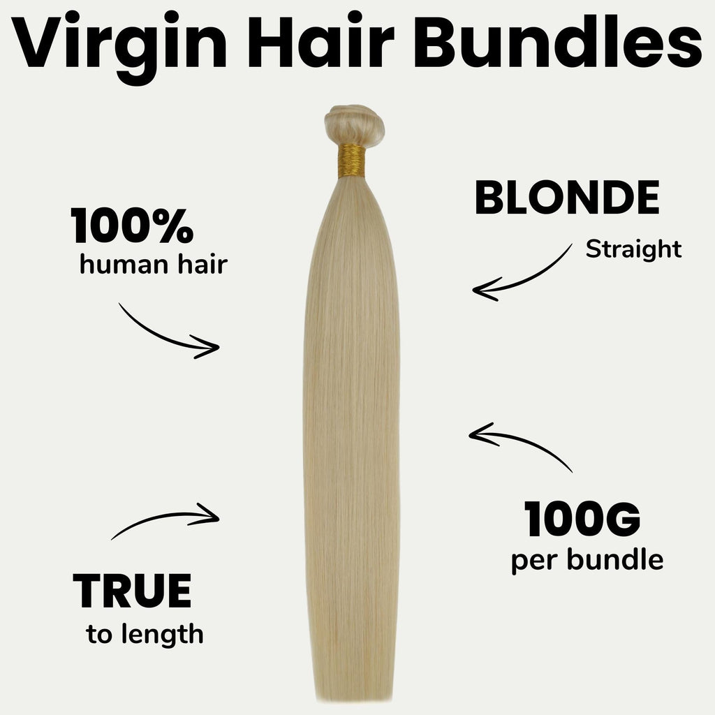 Straight Blonde 100% Human Hair Bundles by Private Label