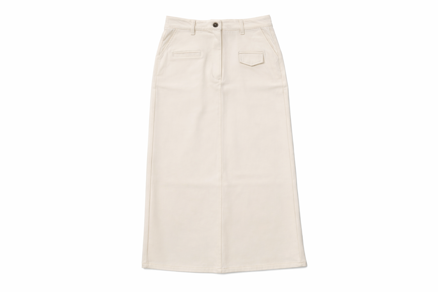 STRETCH DENIM SKIRT - TAN
