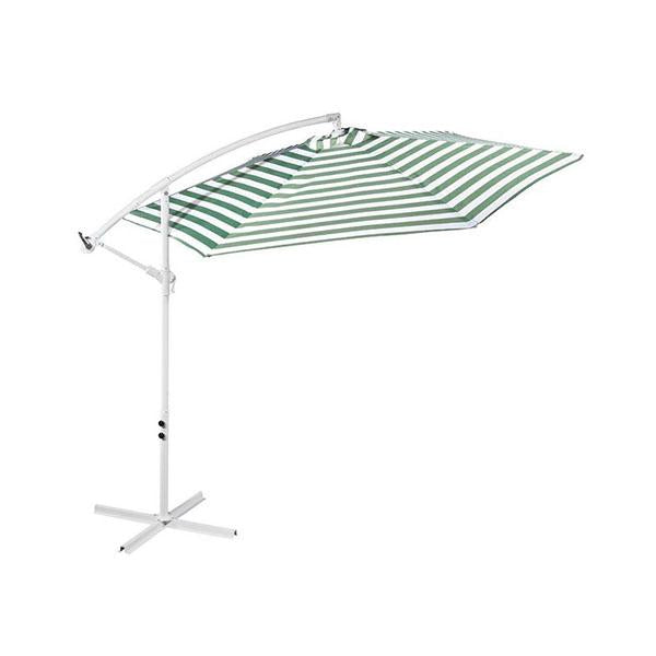 Striped Outdoor Umbrella For Garden Patio Green And White Stripe by Amethyst Hera