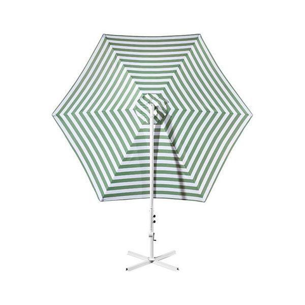 Striped Outdoor Umbrella For Garden Patio Green And White Stripe by Amethyst Hera