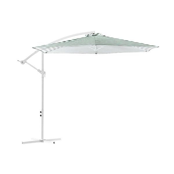 Striped Outdoor Umbrella For Garden Patio Green And White Stripe by Amethyst Hera