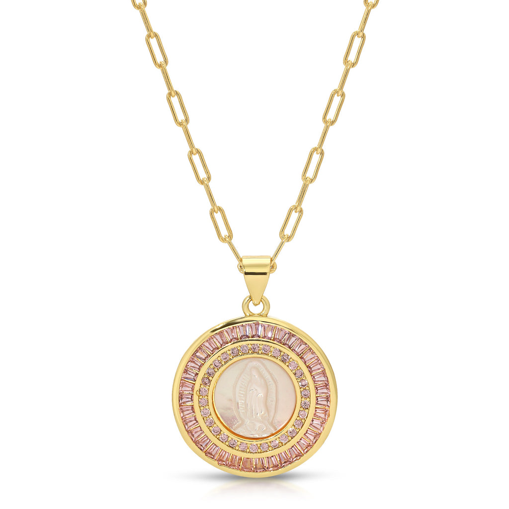 Mother Mary Necklace - Pink by Joy Dravecky