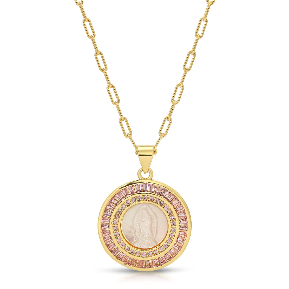 Mother Mary Necklace - Pink by Joy Dravecky