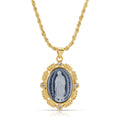 French Blue Cameo Mary Necklace by Joy Dravecky