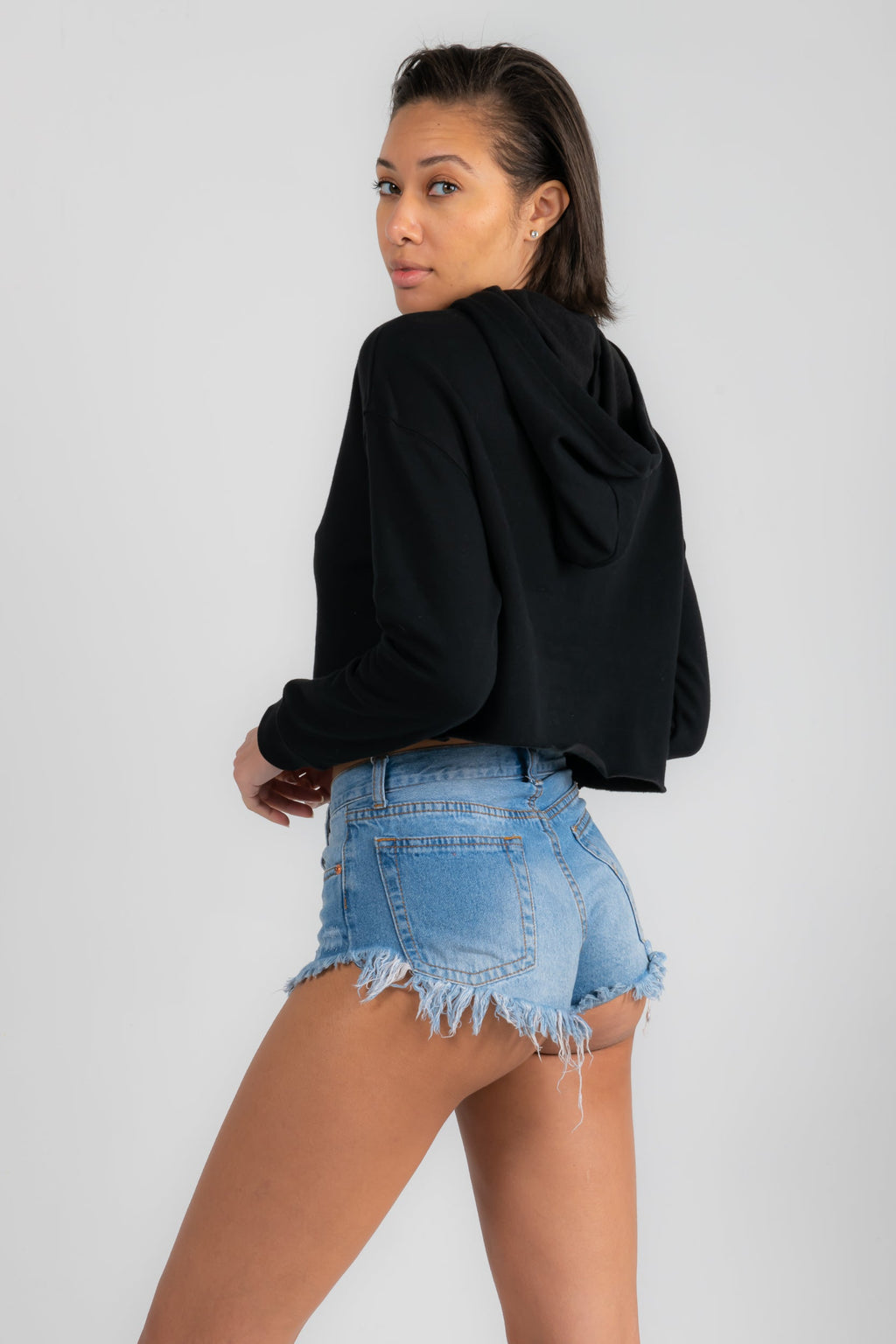 Black Cropped Hoodie by Sunkissed Lifestyles