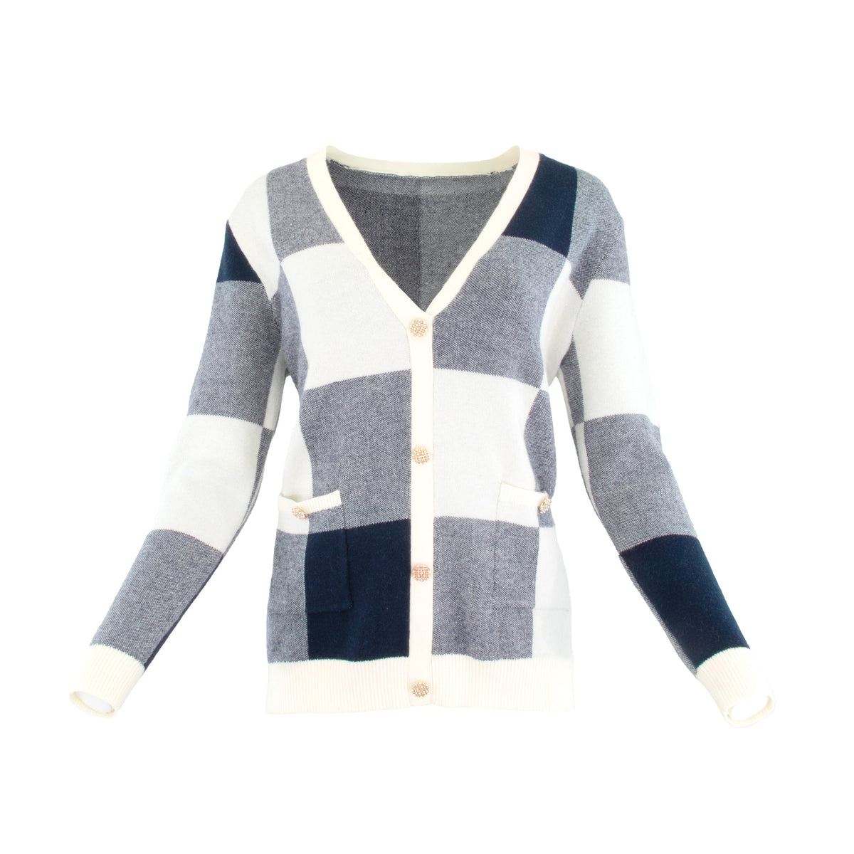 OVERSIZED CHECKED FAUX CARDIGAN by profile-nyc