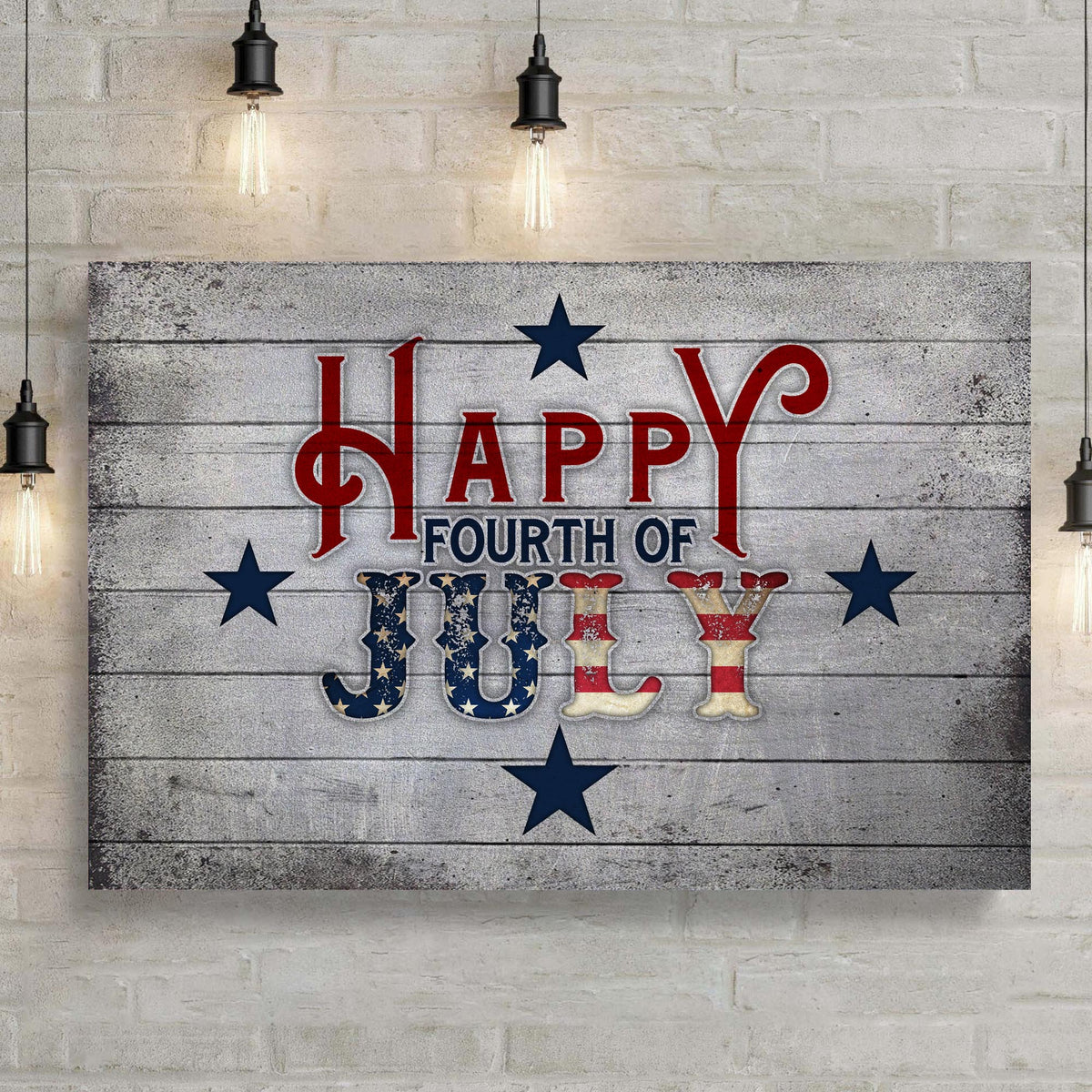 Happy Fourth Of July Sign by Tailored Canvases