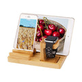 Trexonic Bamboo 4-Port Apple Watch and Iphone Charging Stand with 3 by Yellow Crius