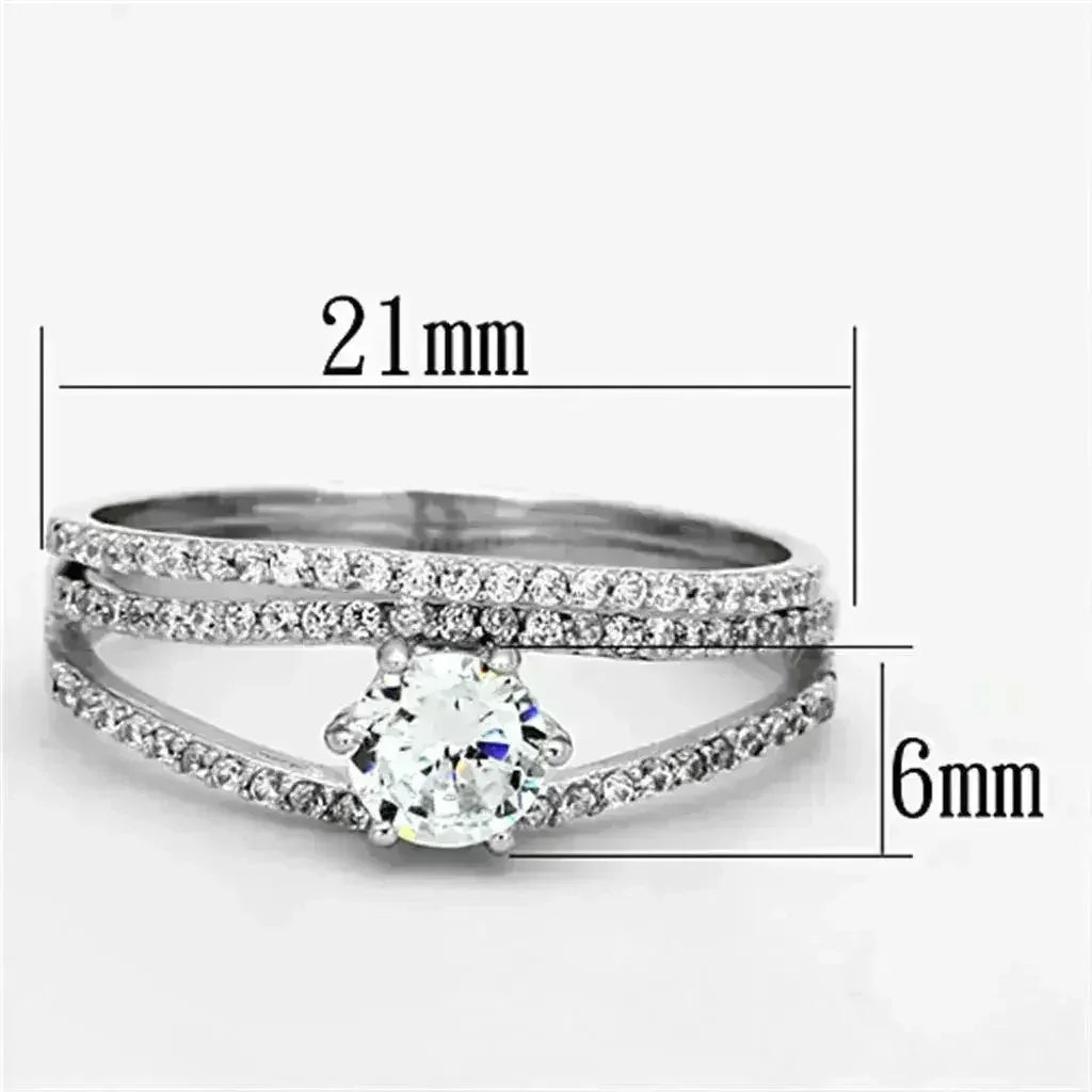 925 Sterling Silver Rhodium Ring – AAA Clear CZ Brilliance by Femstylo