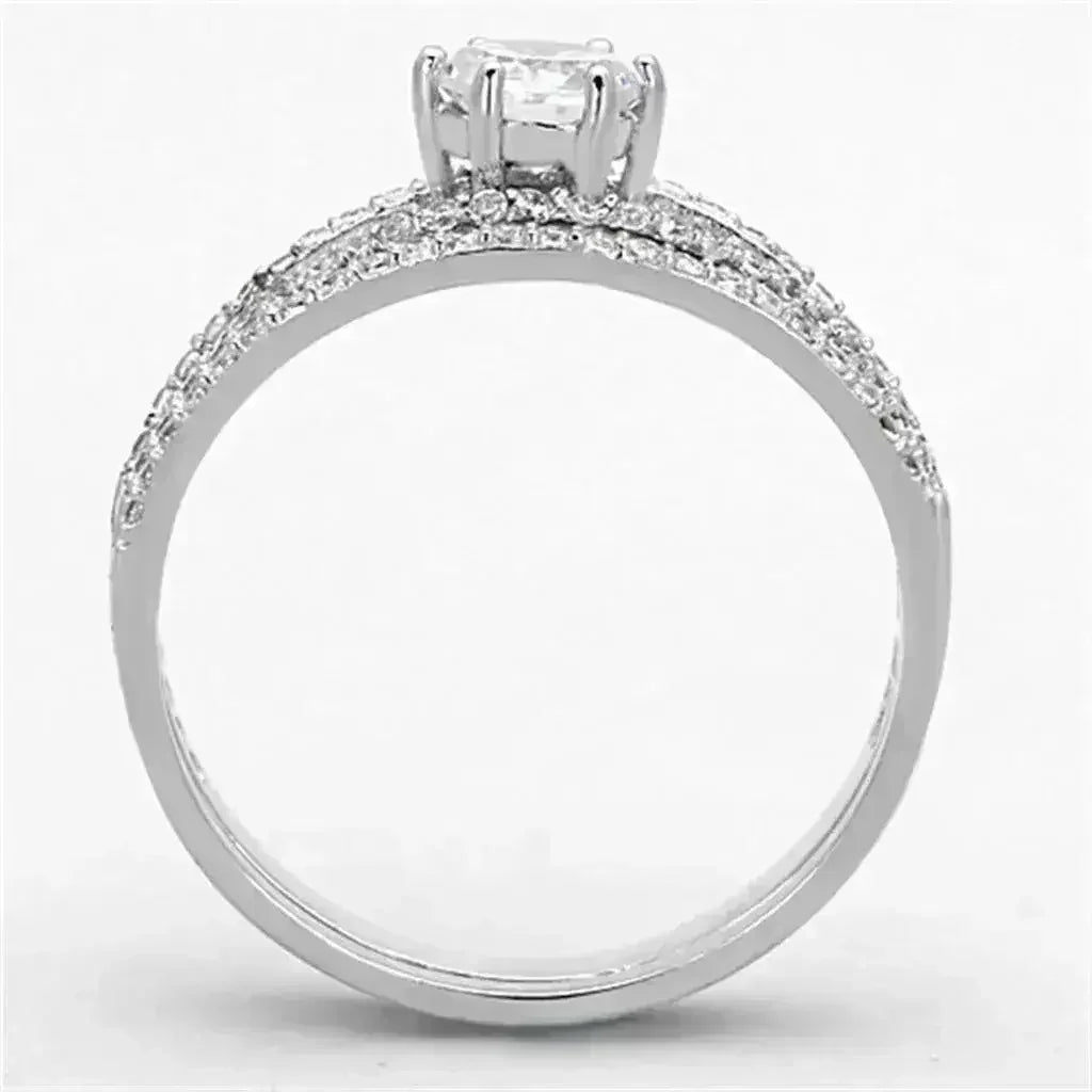 925 Sterling Silver Rhodium Ring – AAA Clear CZ Brilliance by Femstylo