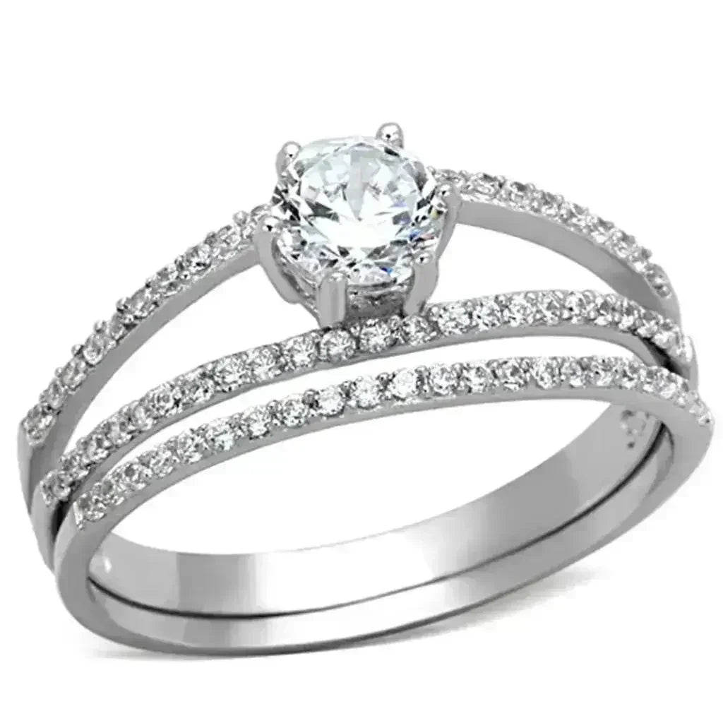 925 Sterling Silver Rhodium Ring – AAA Clear CZ Brilliance by Femstylo