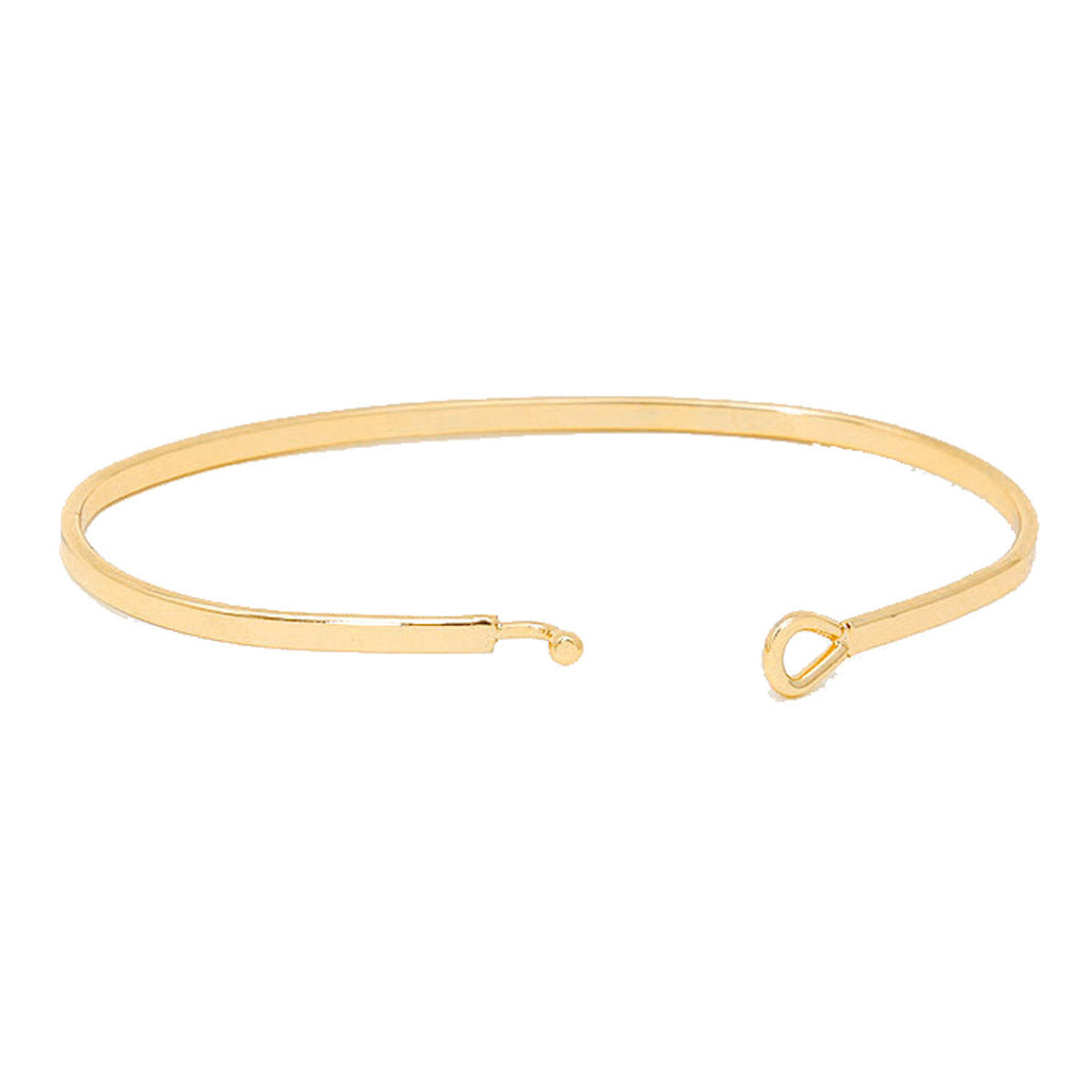 Basketball Mom Brass Thin Metal Hook Bracelet by Madeline Love