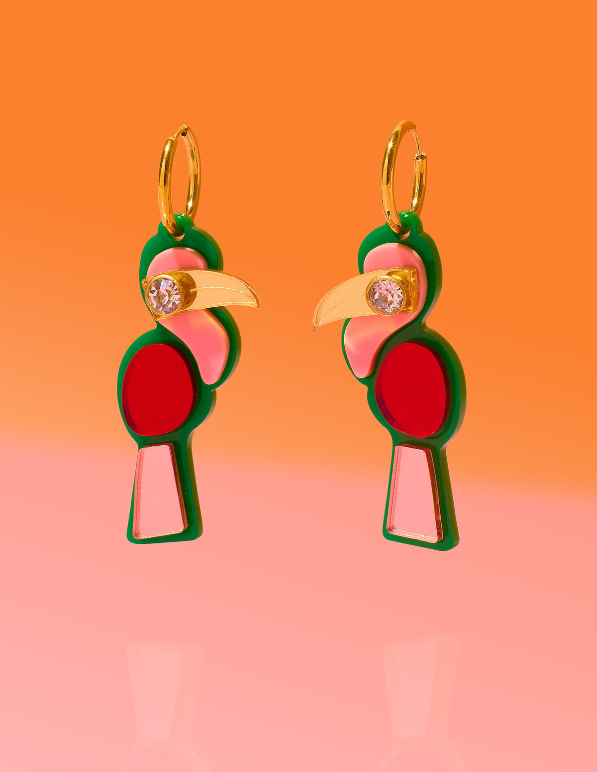 Toucan Hoop Earrings Vibrant by Tribeandtemple