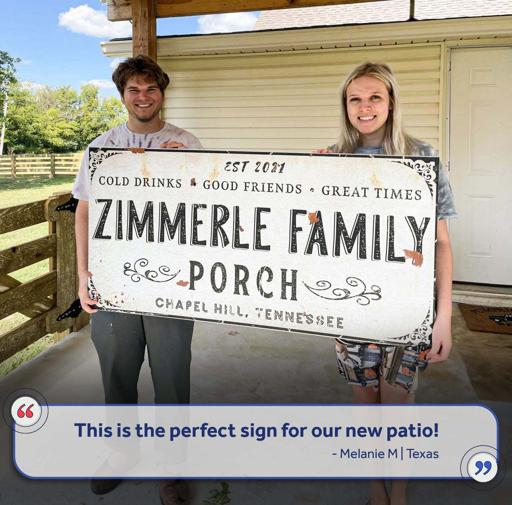 Family Patio Sign by Tailored Canvases