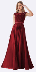 CLEARANCE - Cinderella Divine UJ0011 Cap Sleeved Long Dress (Size S) by DiscountDressShop