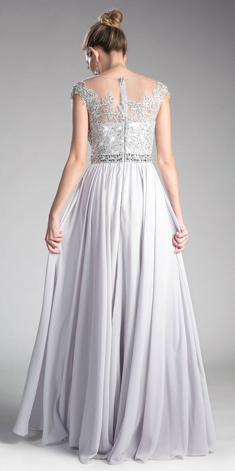 CLEARANCE - Cinderella Divine UJ0011 Cap Sleeved Long Dress (Size S) by DiscountDressShop