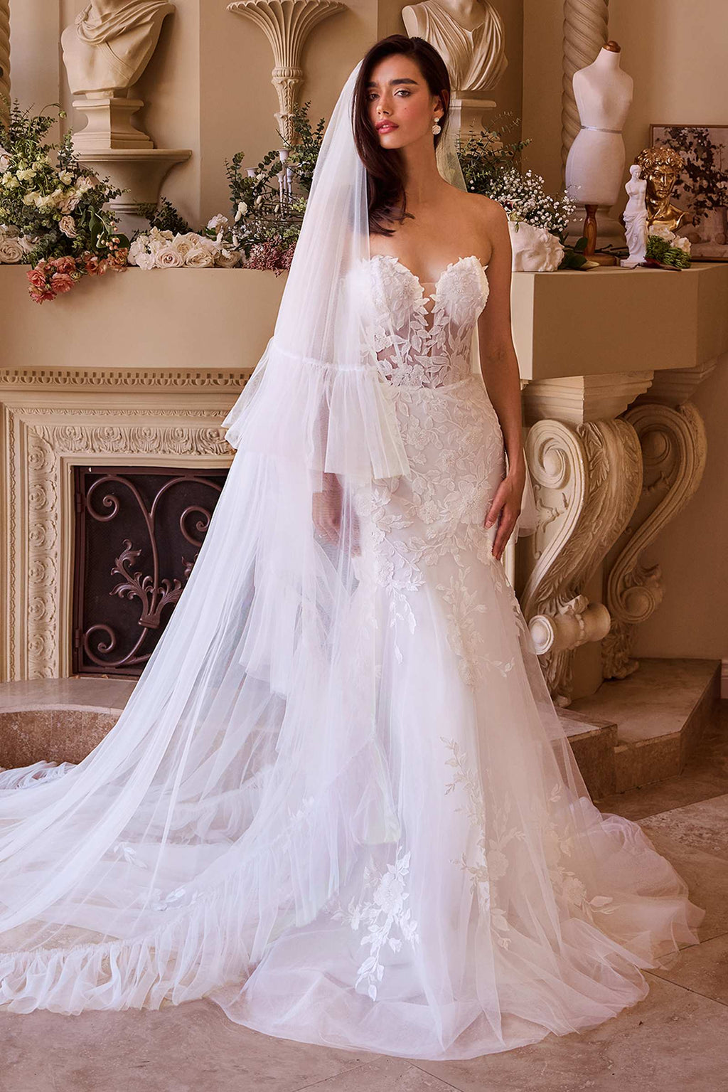 Couture Ruffle Edge 2-Tier Veil by DiscountDressShop