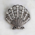 Scallop Seashell Antique Silver Brooch by Jewelry Made by Me