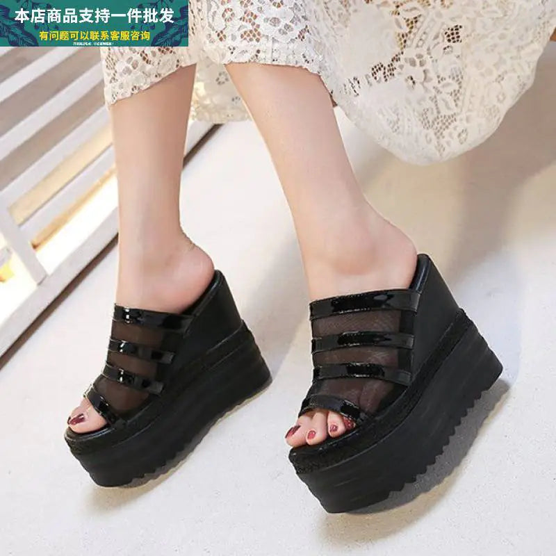 Wedge Heel Platform Sandals and Rhinestone Slippers by Trendy Attic Store01