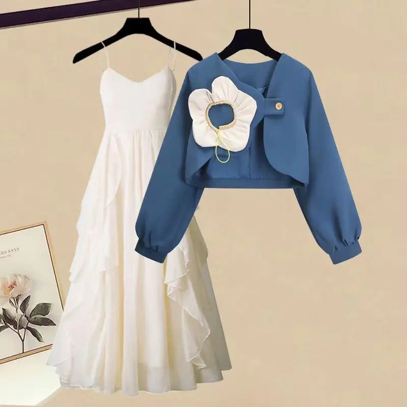 Plus Size Women's Spring Outfit Set with Stylish Top & Dress by Trendy Attic Store01