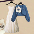 Plus Size Women's Spring Outfit Set with Stylish Top & Dress by Trendy Attic Store01