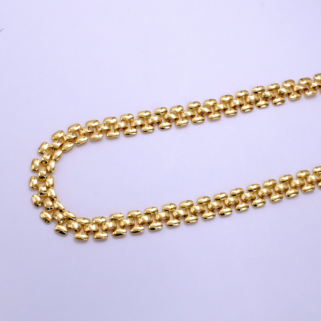 14K Gold Filled 9.5mm Minimalist Panther Chain 16 Inch Choker Necklace | WA-2414 by DLUXCA