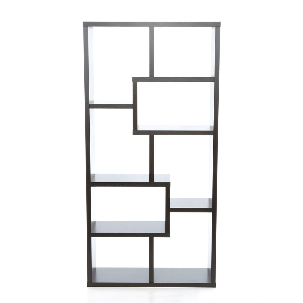Modern 70-in High Display Cabinet Bookcase in Dark Brown Cappuccino Wood Finish by HomePacific