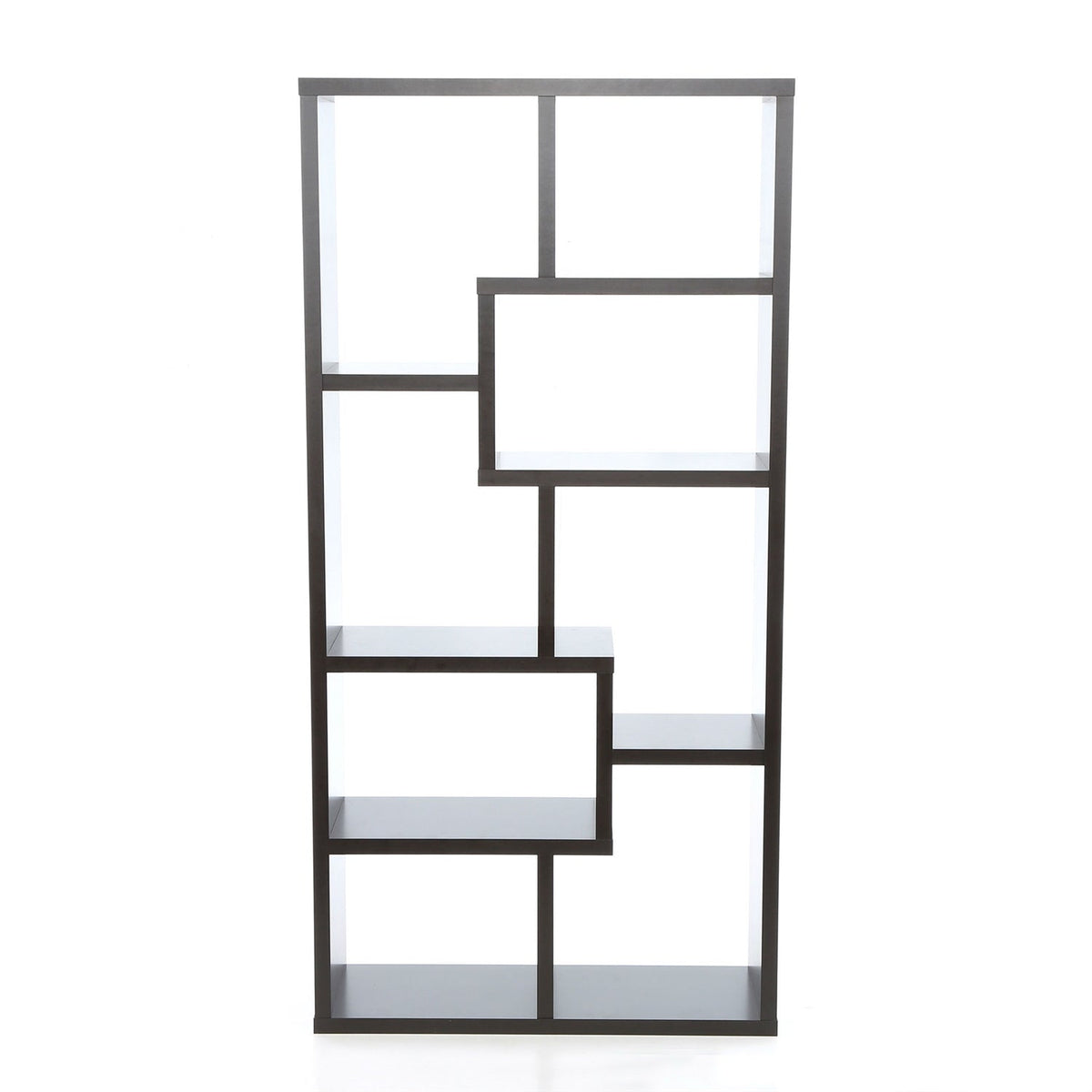 Modern 70-in High Display Cabinet Bookcase in Dark Brown Cappuccino Wood Finish by HomePacific