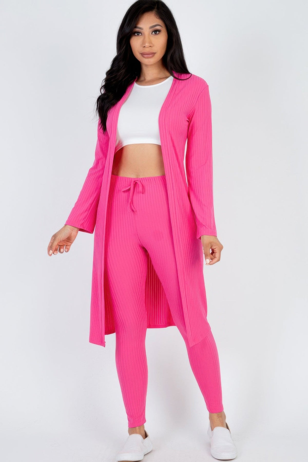 Ribbed Long Cardigan & Leggings Set by It's a Girly Place