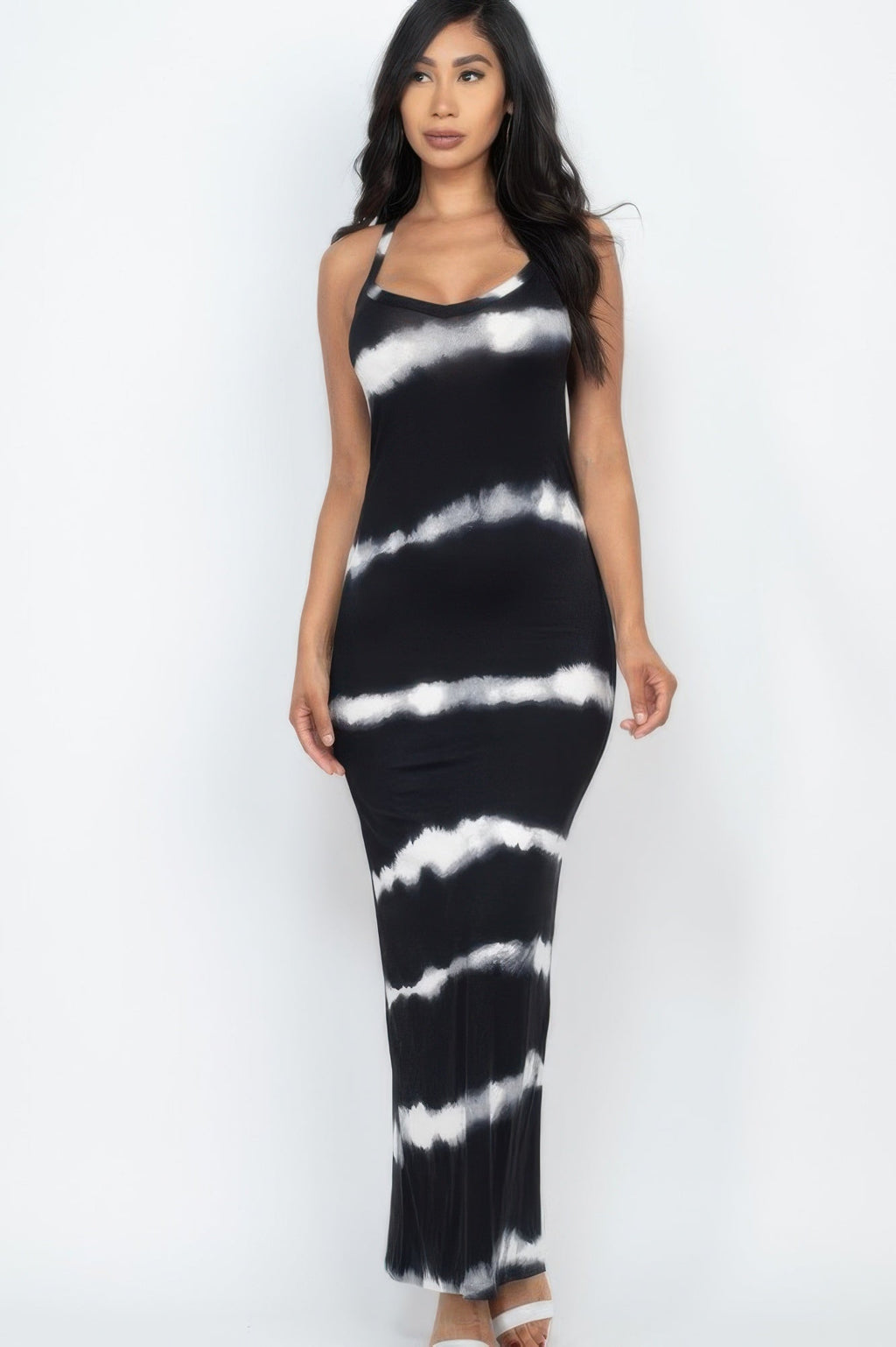 Stripe Tie-dye Printed Maxi Dress by It's a Girly Place