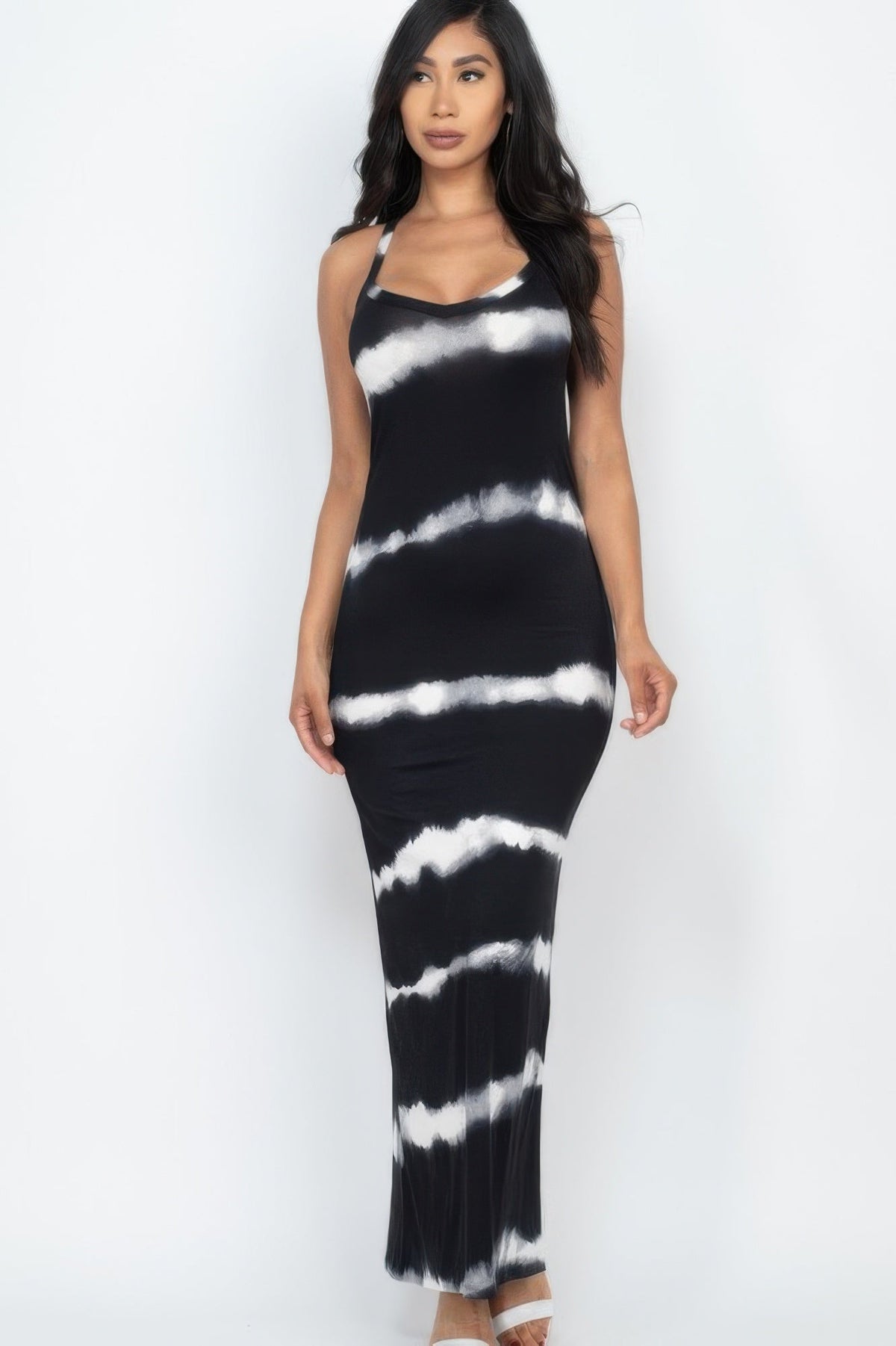 Stripe Tie-dye Printed Maxi Dress by It's a Girly Place