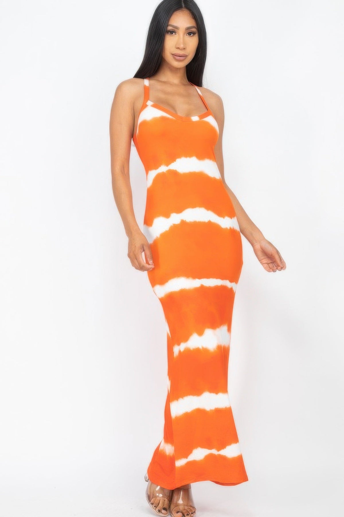 Stripe Tie-dye Printed Maxi Dress by It's a Girly Place
