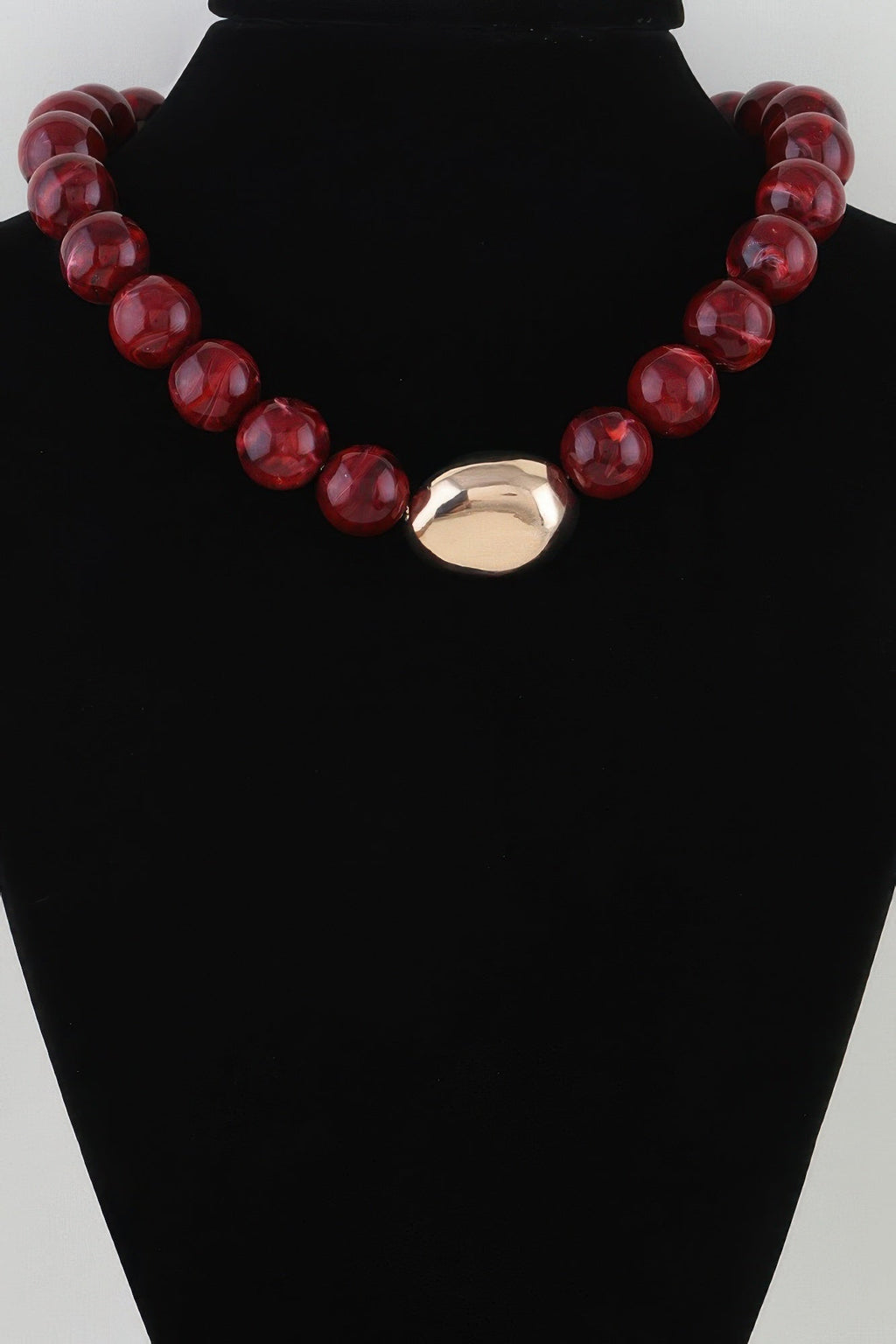 Polished Marble Beaded Pendant Necklace by It's a Girly Place