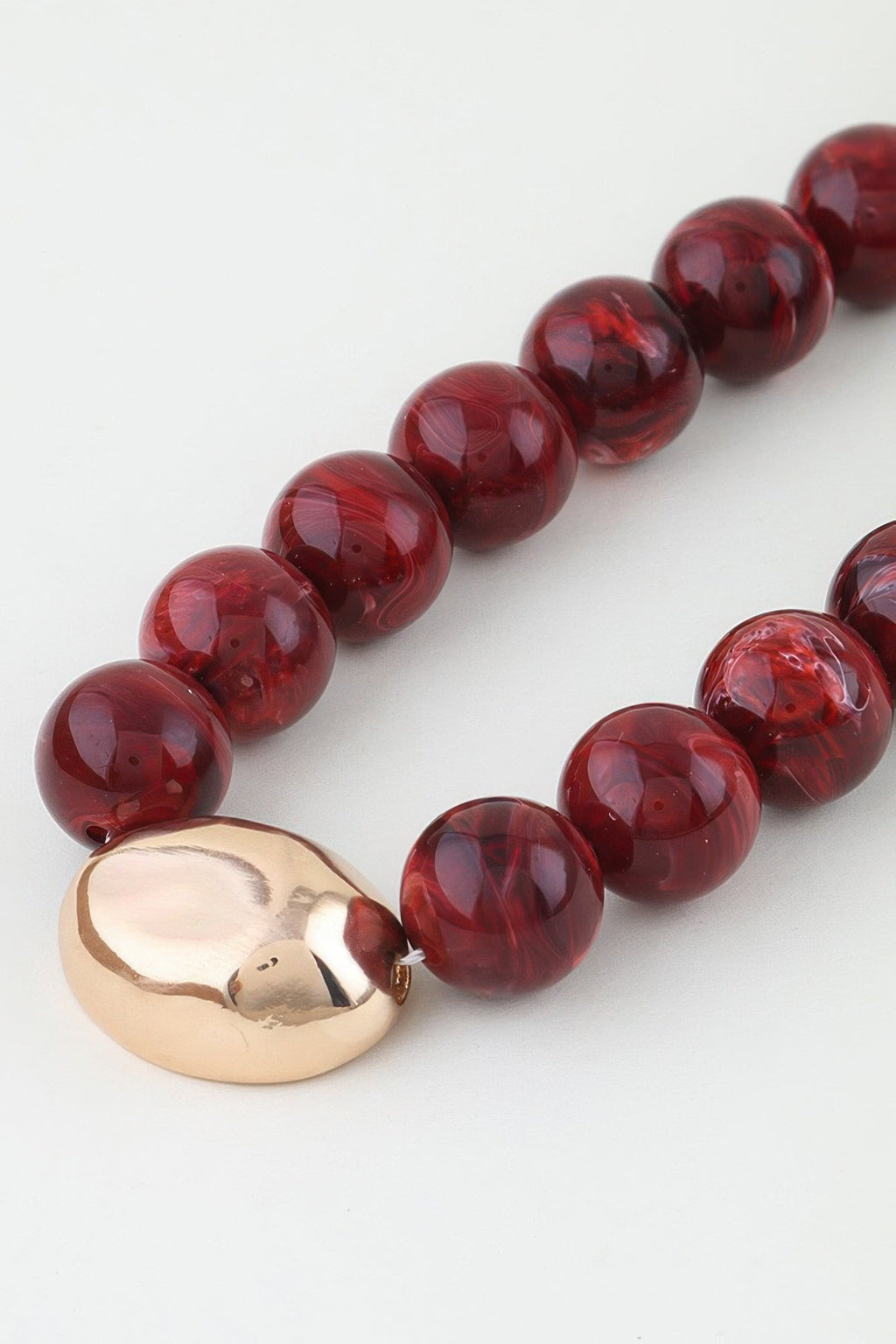 Polished Marble Beaded Pendant Necklace by It's a Girly Place