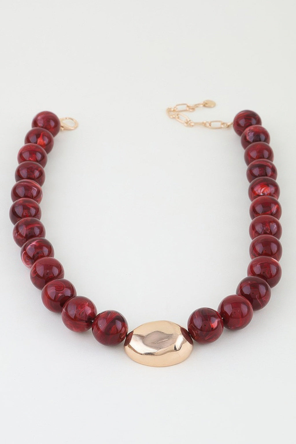 Polished Marble Beaded Pendant Necklace by It's a Girly Place