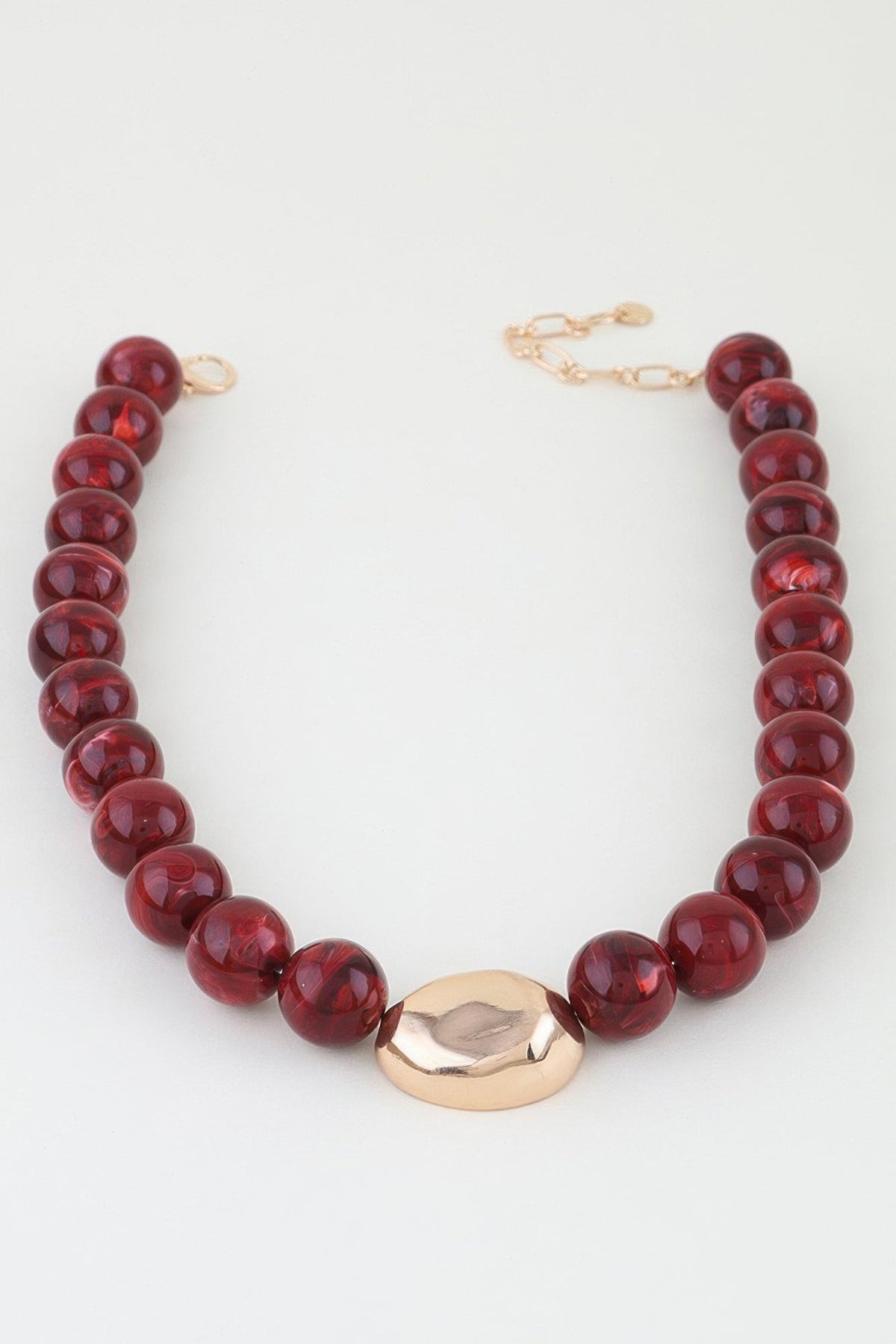 Polished Marble Beaded Pendant Necklace by It's a Girly Place